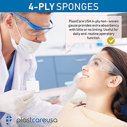 PlastCare USA multi purpose cotton blend gauze sponges close up view.