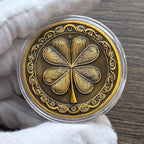 Gimilang challenge coin reverse side showing detailed four leaf clover design