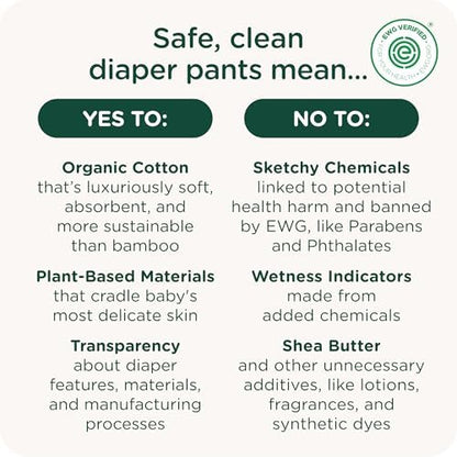 Healthybaby diaper pants product stack showing organic cotton texture