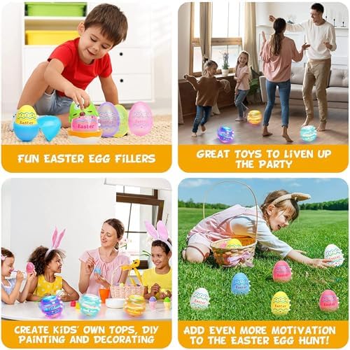 Ancesfun spinning top toys inside Easter eggs