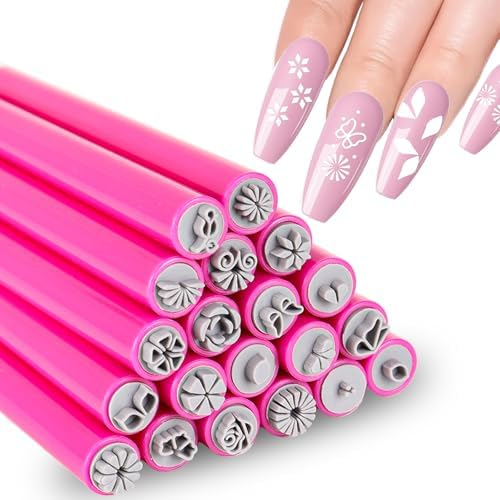 Asslye 20 pieces nail art stamp pen kit front view
