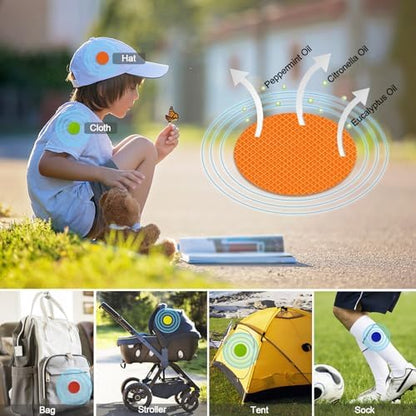 Resealable pouch of Scentpellent mosquito repellent stickers
