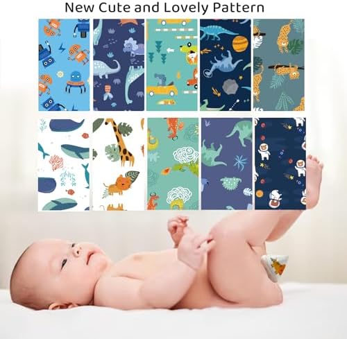 Top view of Bisenkid 10 pack pee covers for newborns