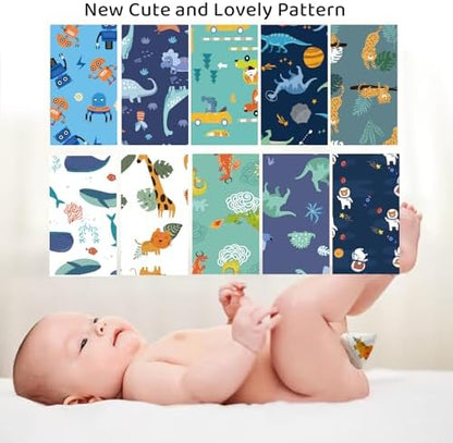 Top view of Bisenkid 10 pack pee covers for newborns