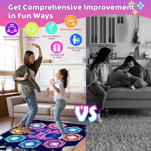 Ã£â‚¬ÂUpgradedÃ£â‚¬â€˜ Dance Mat Toys for 3-12 Year Old Girls Boys, Electronic Light-up Dance Pad with Wireless Bluetooth 8-Buttons 9 Levels, Dancing Mat for Kids Music Game Xmas Birthday Gifts Toddler - Image 4
