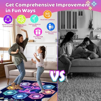 Ã£â‚¬ÂUpgradedÃ£â‚¬â€˜ Dance Mat Toys for 3-12 Year Old Girls Boys, Electronic Light-up Dance Pad with Wireless Bluetooth 8-Buttons 9 Levels, Dancing Mat for Kids Music Game Xmas Birthday Gifts Toddler - Image 4