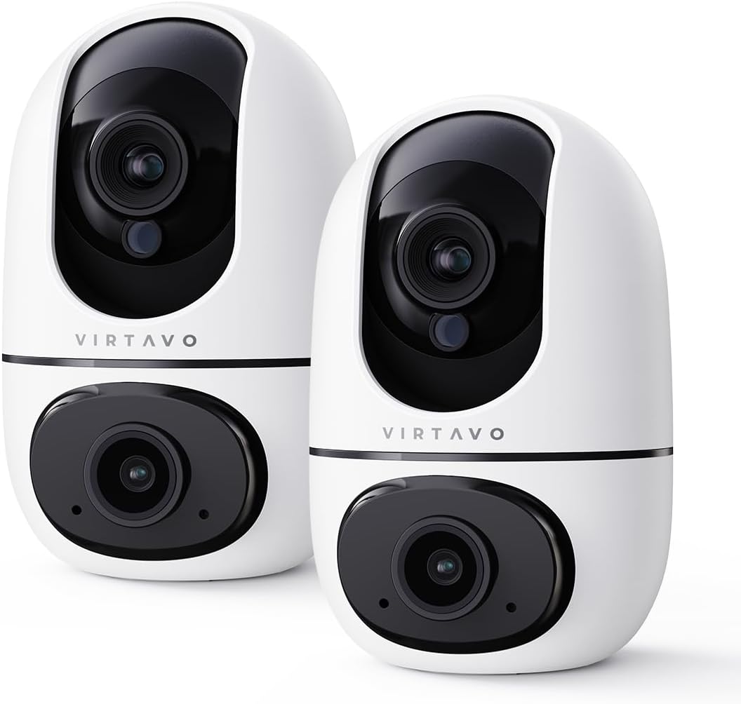 Virtavo XD1 indoor security camera two pack front view