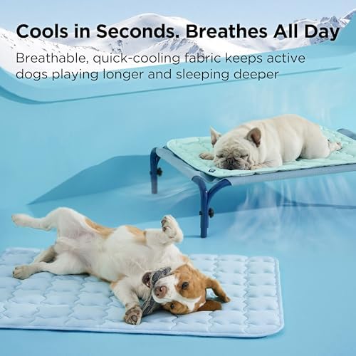 Bedsure pet cooling mat folded for portable summer travel