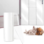 Transparent dog claw shield protecting door frame