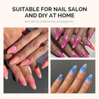 Nail art sponges and metal gripper tool on white background