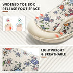 Side view of adjustable hook and loop closure on women's neuropathy shoes.