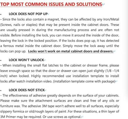 Invisible child safety lock installed on a kitchen cabinet door