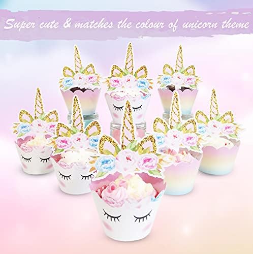 Reversible cupcake liner showing sleepy unicorn design