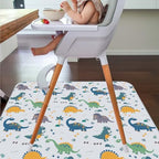 Folded portable CLCROBD high chair mat ready for travel and picnics