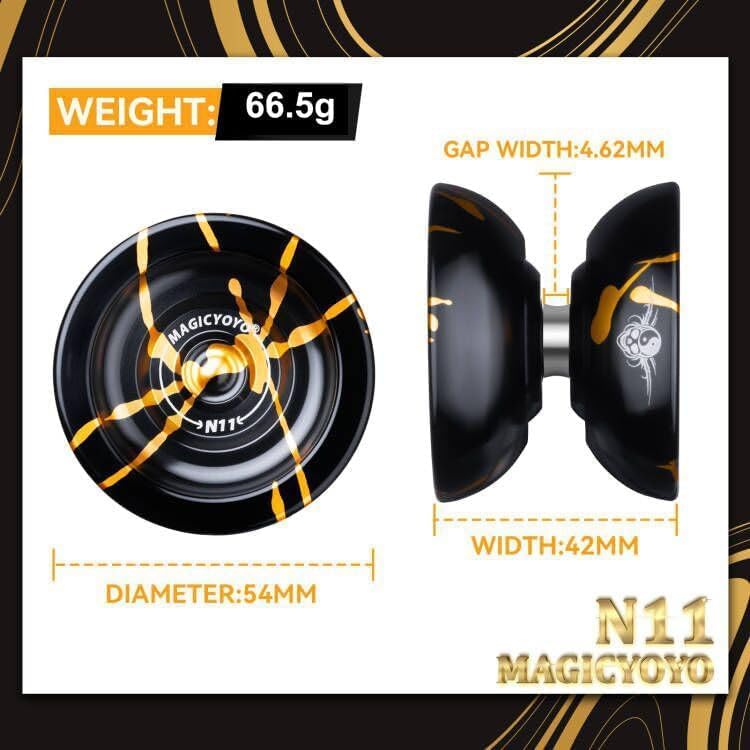 MAGICYOYO N11 alloy trick yoyo unscrewed showing the responsive and unresponsive bearing kits