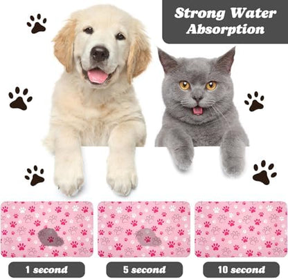 Cat Pet Feeding Placemats Pink Material Texture