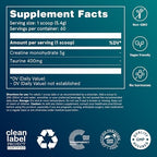 Unflavored creatine powder scoop and texture view