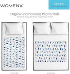 Wovenx incontinence pad packaging showing dimensions and material