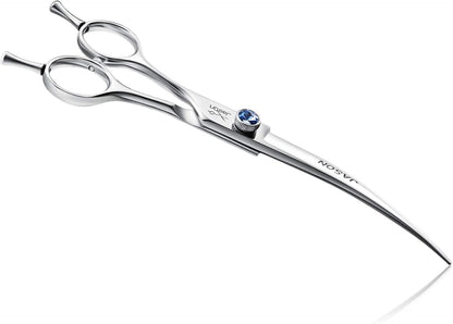 JASON Left Handed 7" 50 Teeth Blending Dog Grooming Scissor, Ergonomic Cats Grooming Thinning Shears Pets Trimming Kit with Offset Handle and a Jewelled Screw, Sharp, Comfortable Blender Christmas - Image 13