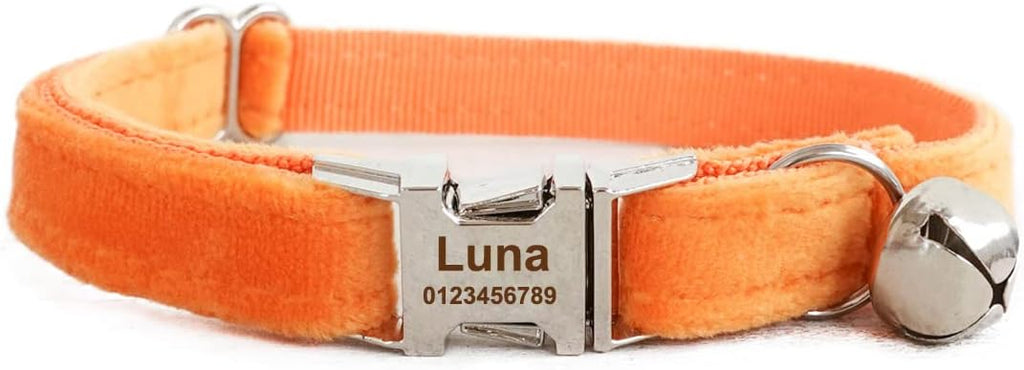Cat Collar Personalized with Name Phone Number Engraved,Customized with Bell for Small Dogs Puppy Kitten - Image 11