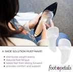 Foot Petals gel inserts placed inside a high heel shoe for scale.