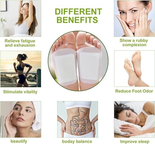 Kinoki foot care patches packaging for stress relief and odor control