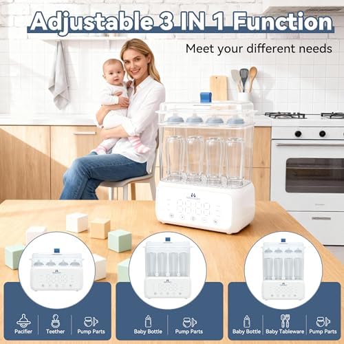 Digital touchscreen interface of MammyBunny baby bottle sterilizer