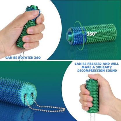 SASBSC Little Ouchies keychain attached to a travel bag for portable stress relief.