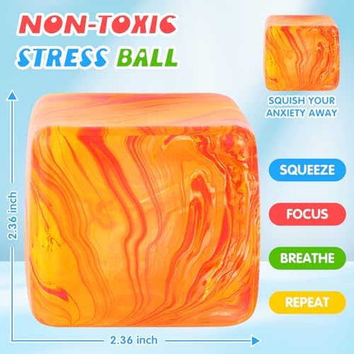 Side view of the Drephere square anxiety relief squeeze toy showcasing its portable size.