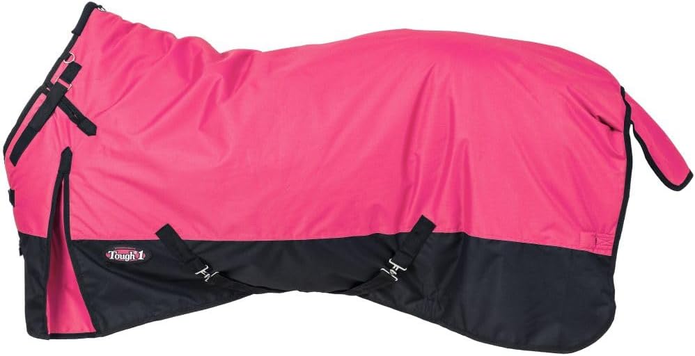 Tough1 premium imported horse blanket flat layout showcasing overall construction and hardware details.