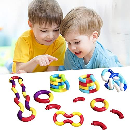 Durable plastic segments of twisty fidget toy snapped together