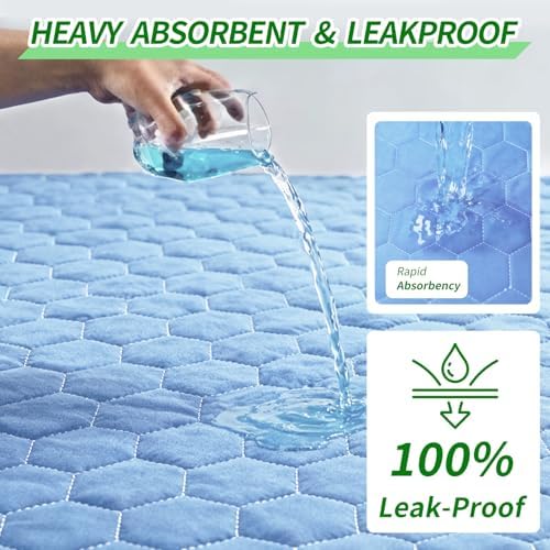 Close up of the non slip backing material on the Wnote heavy absorbency leakproof underpad.