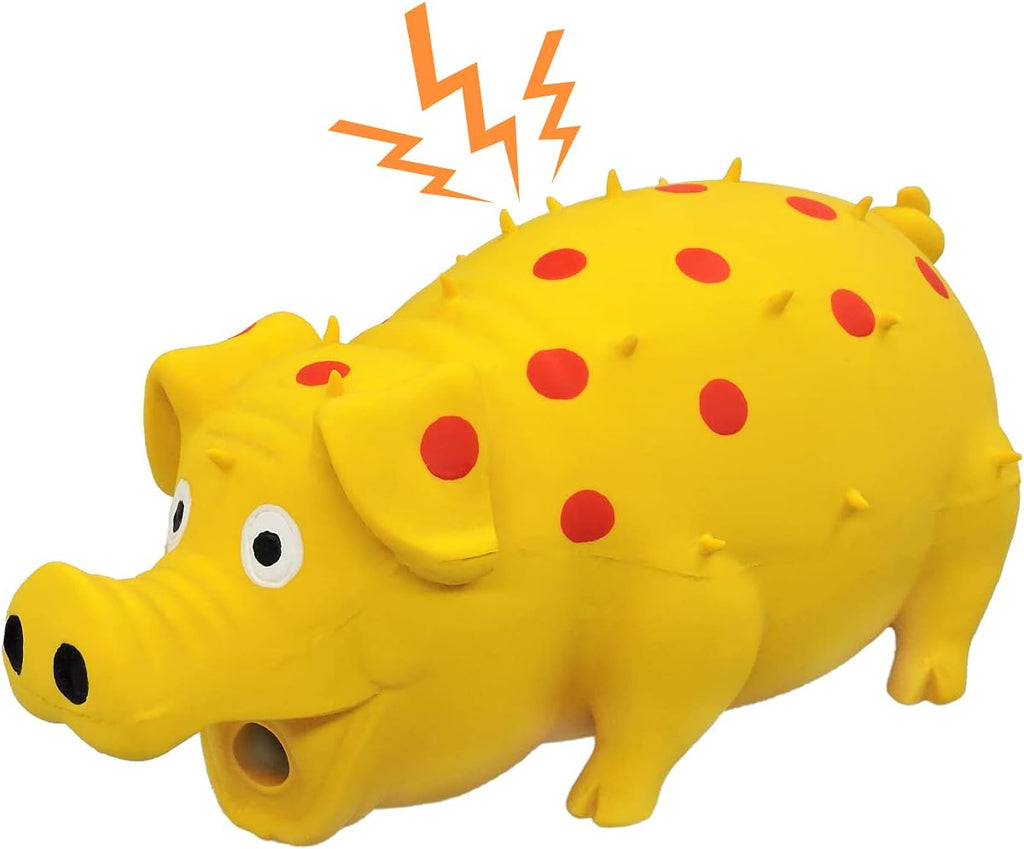 Andiker Dog Squeaky Toy, Dots Latex Dog Chew Toys with a Oinks Sound Squeaker Grunting Pig Dog Toy Durable Self Play 8" Dogs Squeeze Toy for Dental Biting Chasing to Kill Boring Time (Blue) - Image 10