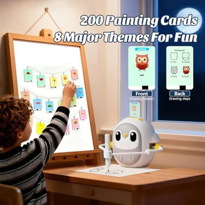Smart educational painting toy showing step by step drawing process on paper