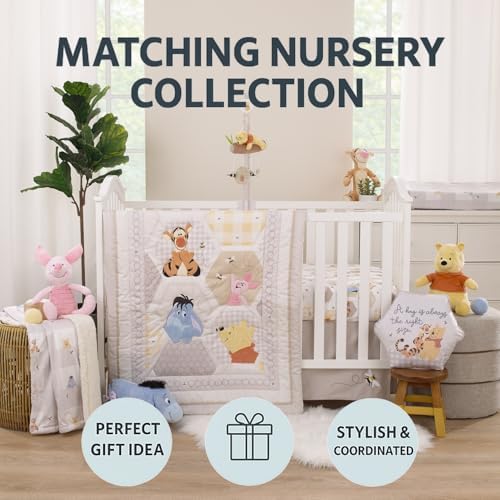 Packaging details of the authentic NoJo Disney Hugs and Honeycombs baby bedding accessory.