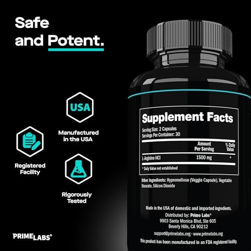 Prime Labs L Arginine 1500 Milligrams lifestyle fitness supplement display