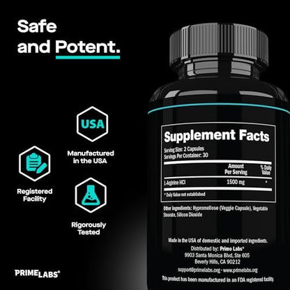 Authentic Prime Labs L Arginine USA import packaging
