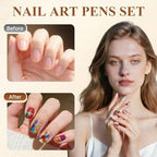 Example of intricate nail art designs created with markers