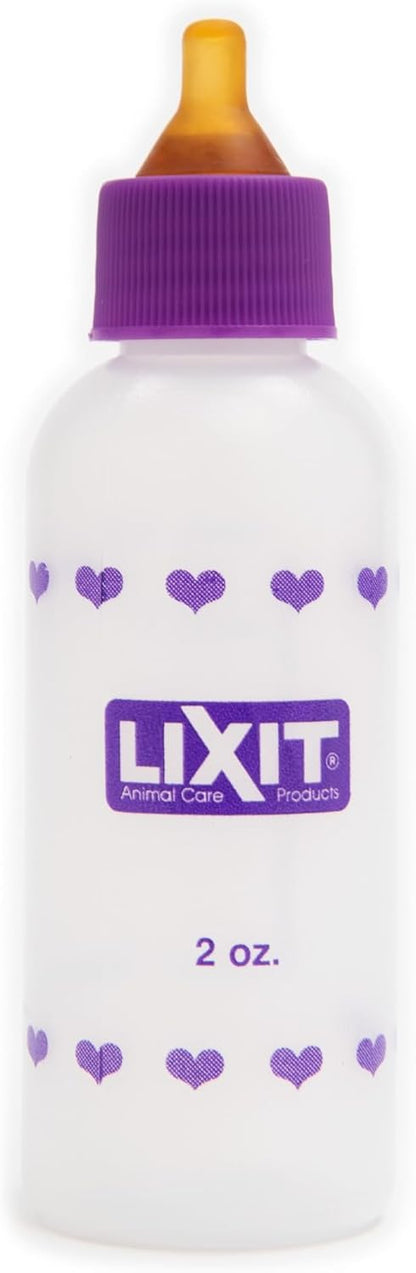 Lixit BPA free durable plastic feeding bottles for newborn small animals being prepared.