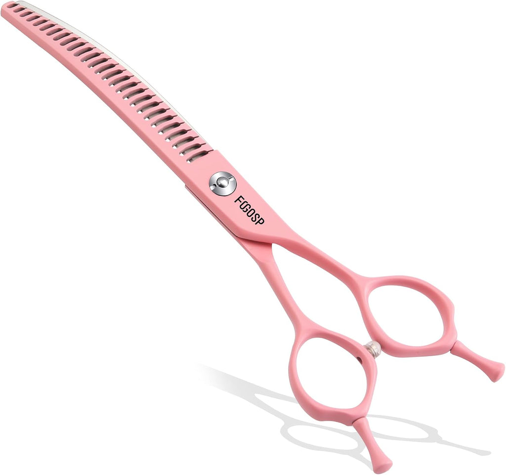 FOGOSP Macarone series purple dog thinning shears in premium product packaging