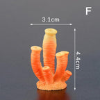 Premium craft resin orange coral reef ornament side view.
