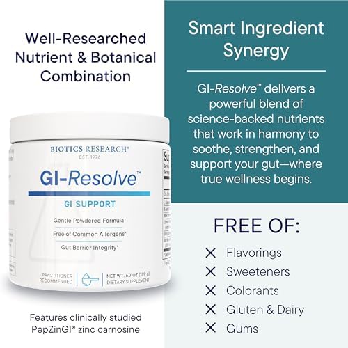Biotics Research GI Resolve gut support powder lifestyle arrangement