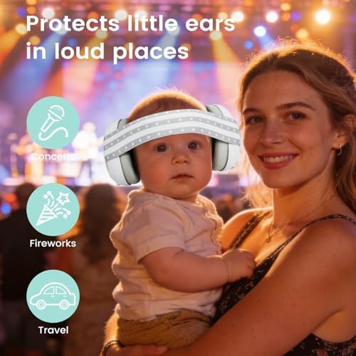 Baby Ear Muffs Noise Cancelling Headphones,Hearing Protection for Infant Newborn 0-36 Months,Adjustable Sound Proof Earmuffs for Travel Airplane Sleep,Baby Travel Essentials Must Haves - Image 8