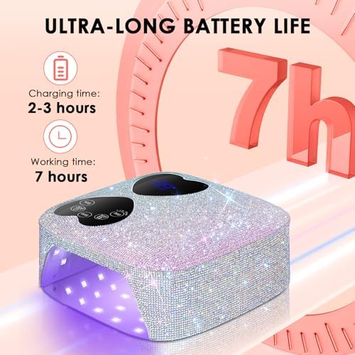Side profile of Huitine diamond nail curing lamp