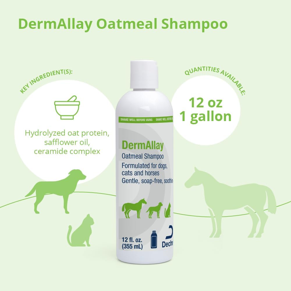Dermallay pet shampoo bottle label details
