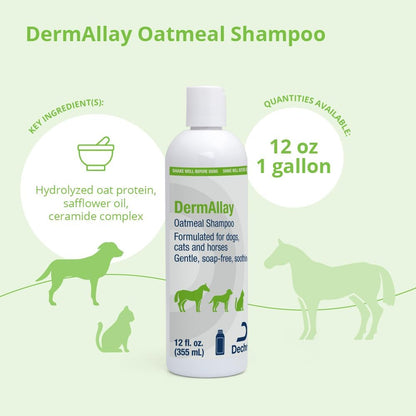Dermallay pet shampoo bottle label details