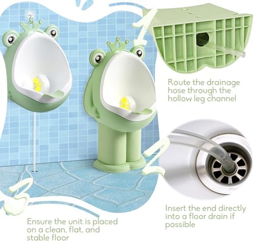 Full set of Xeehwb frog training urinal with brush and mounting hook