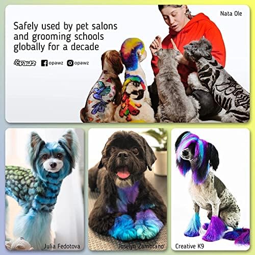 Instructions for using Opawz permanent dog hair dye