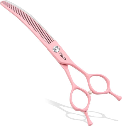 Professional Curved Thinning Shears Dog Grooming Scissors 7'' Macarone Series Purple Curved Thinner Scissors for Grooming Dogs Pet 54 Teeth Japan 440C - Image 11