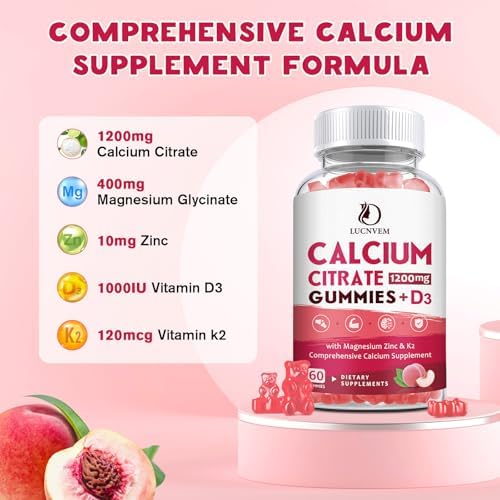 Lucnvem Peach flavored calcium citrate supplement bottle